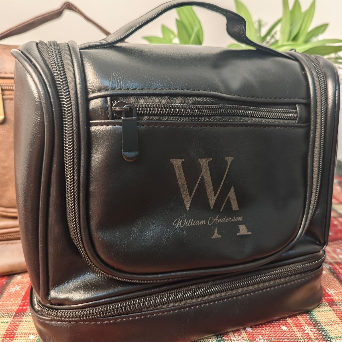 Personalized Men's Large - Capacity Travel Tote Bag - Custom Name/Initials, Elegant Organizer with Multiple Compartments, Hangable Design & Golden - Tone Hardware, Durable for Business, Vacation, Formal Events - Ideal Gift for Hu - Buy That Thang