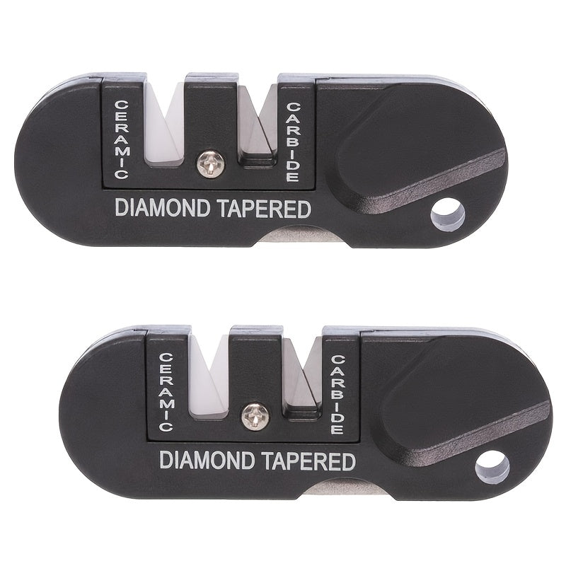 [Multi-Tool Knife Sharpener] 4-in-1 Multi-Tool Outdoor Knife Sharpener & Sharpening Tool | Lightweight Stainless Steel Clip-On Design, Ambidextrous, for Camping, Hiking, Fishing, DIY Projects, Camping Accessories, Sleek Metal