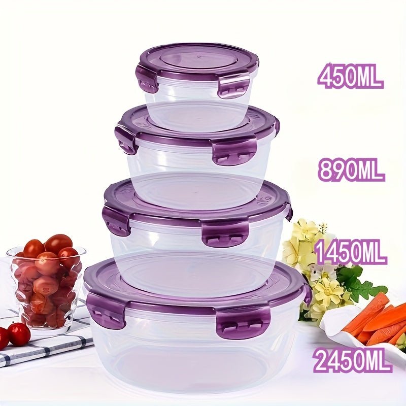3/4pcs Large Capacity Plastic Refrigerator Storage Boxes - Keeps Fruit, Vegetable, Meat, Egg, Dumpling Fresh - Air - tight, Fresh - keeping, Easy - to - Clean, Stackable, Space - saving Kitchen Food Containers - Buy That Thang