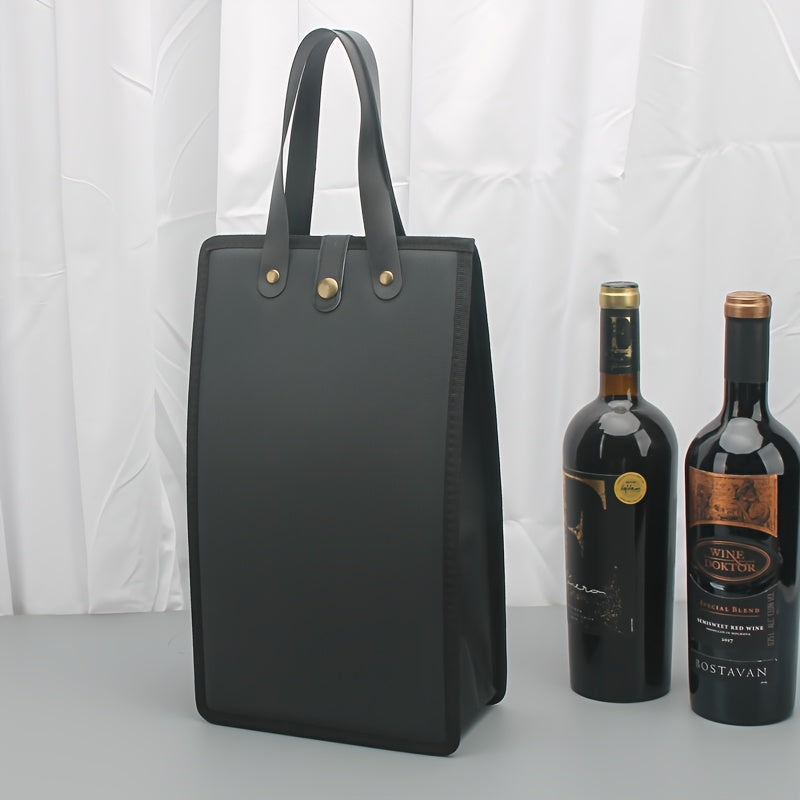 Wine Gift Packaging with Thickened Faux Leather & Sponge Layer - Heavy-Duty Wine Box Suitable for Wine Bottles, Elegant Wine Presentation, Wine Packaging