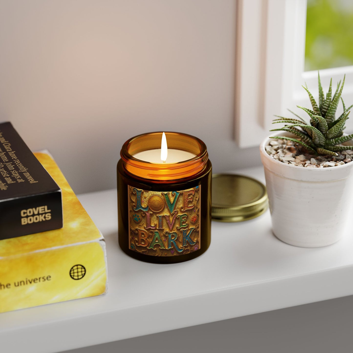 Candle, Love Live Bark Scented, Coconut Apricot Wax