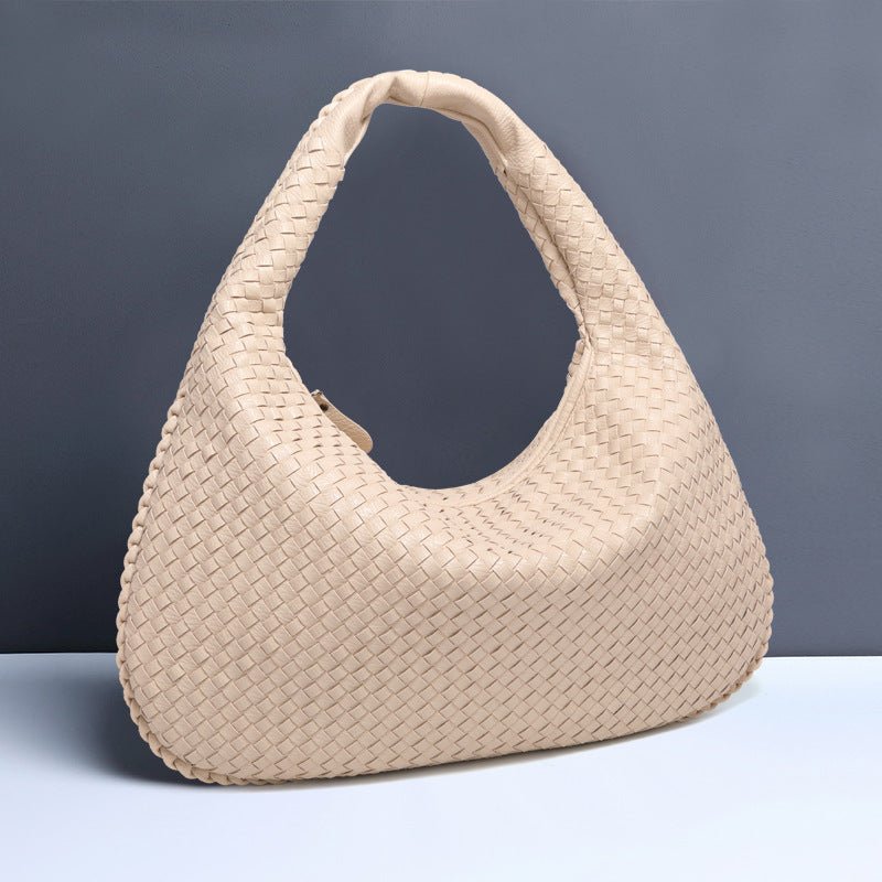 Crescent shaped women's bag hand woven hand - held dumpling bag fashionable single shoulder armpit bag - Buy That Thang