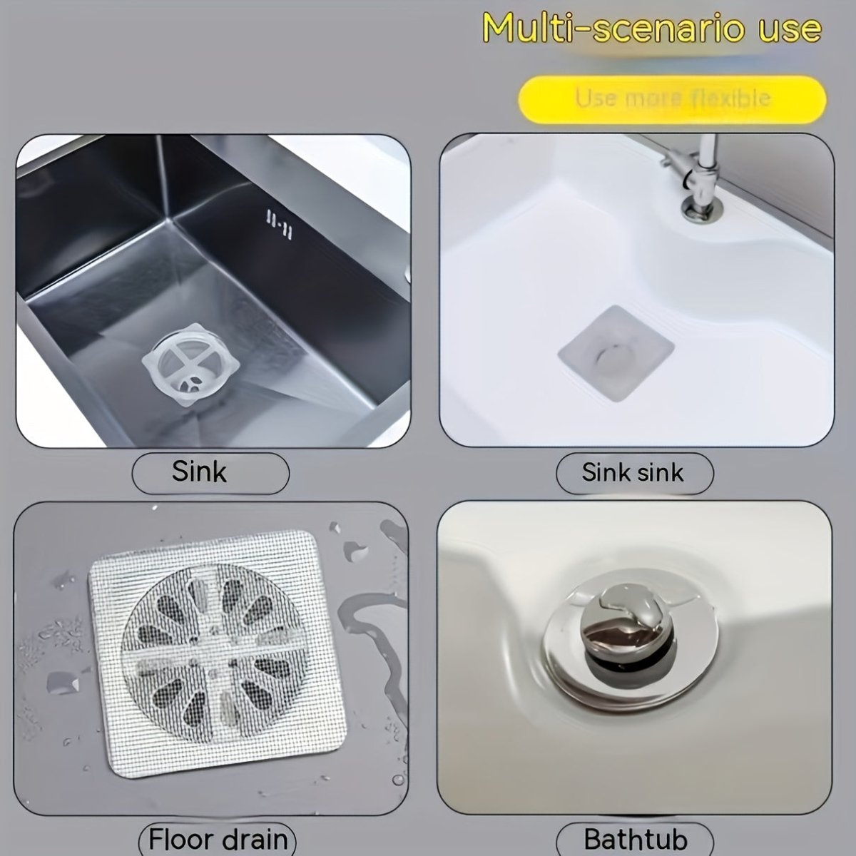 30pcs Shower Drain Hair Catcher Stickers - Adhesive Bath, Sink, Tub Drain Covers - No Tools Needed, Easy Application - Clog Prevention, Bathroom Cleaning - Compatible with Shower, Bathtub, Floor Drain - (30 Count), Flexible M - Buy That Thang