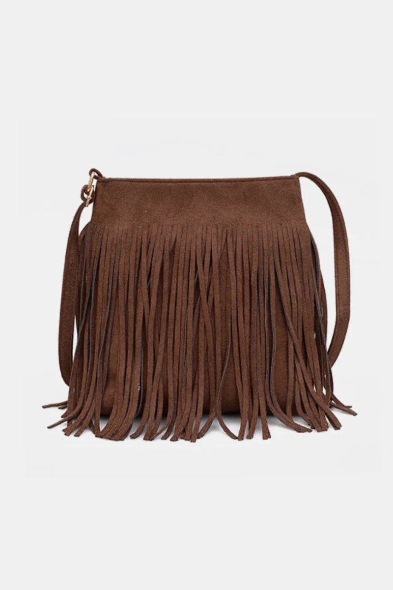 Suede Fringe Shoulder Bag - Buy That Thang