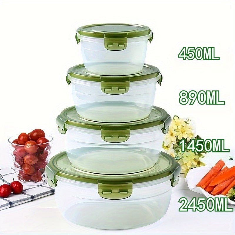 3/4pcs Large Capacity Plastic Refrigerator Storage Boxes - Keeps Fruit, Vegetable, Meat, Egg, Dumpling Fresh - Air - tight, Fresh - keeping, Easy - to - Clean, Stackable, Space - saving Kitchen Food Containers - Buy That Thang