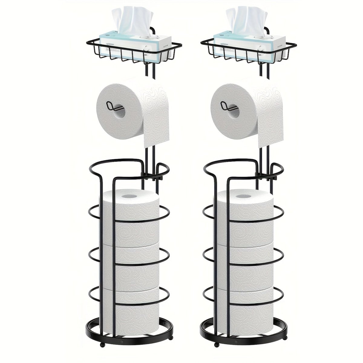 Freestanding Toilet Paper Holder, Metal Trim Freestanding Toilet Paper Roll Holder And Dispenser to Store 3 Extra Rolls Of Reserve Toilet Paper, Christmas - Buy That Thang