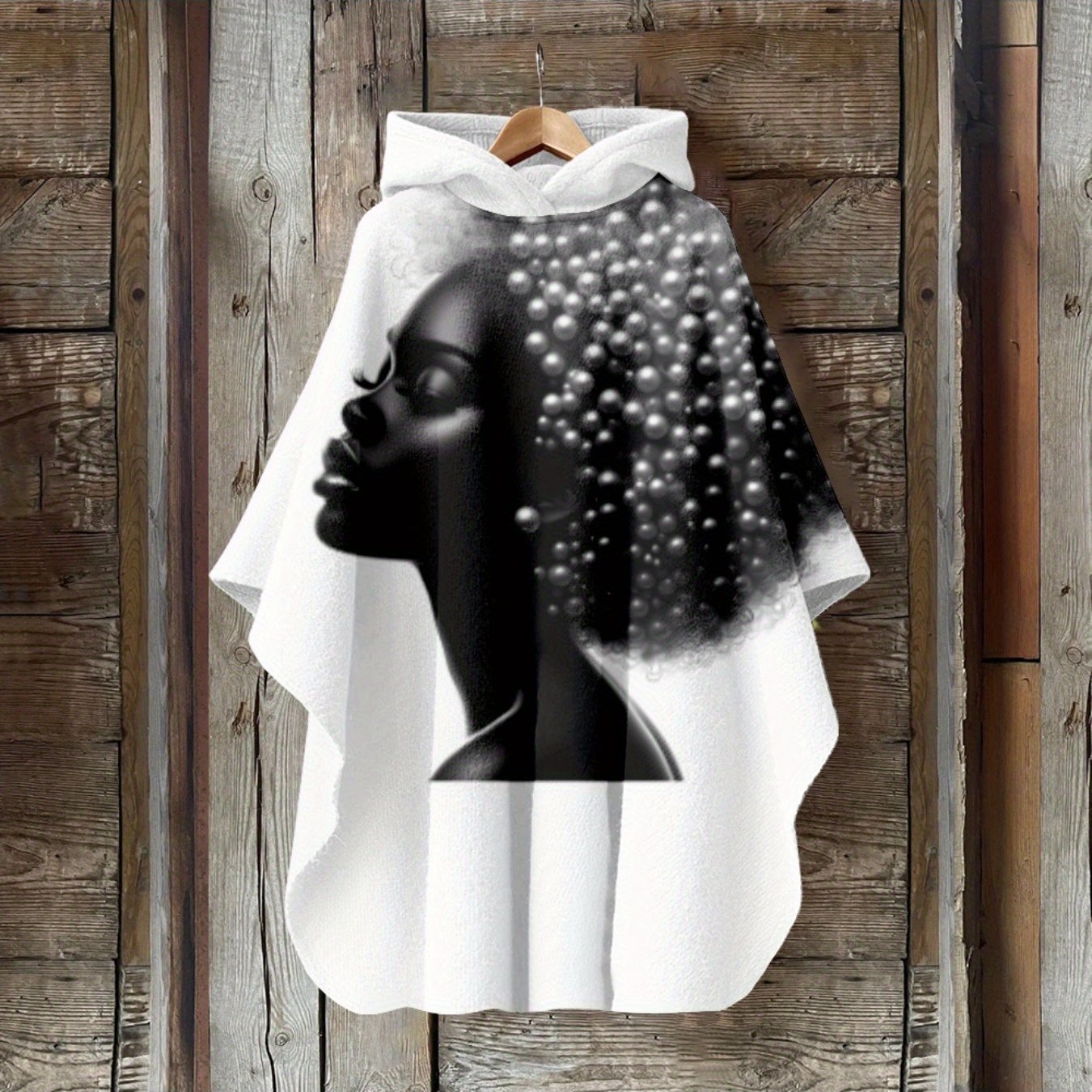 Plus Size - Plus Size, Women'S Plus Size Hooded Cape Coat - Heavyweight Winter Jacket with Fan-Shaped Hem, Elegant Loose Fit Hoodie for Cold Weather, Formal & Casual Outfits - Fall/Winter Outerwear (No Belt Needed), Fall Fash