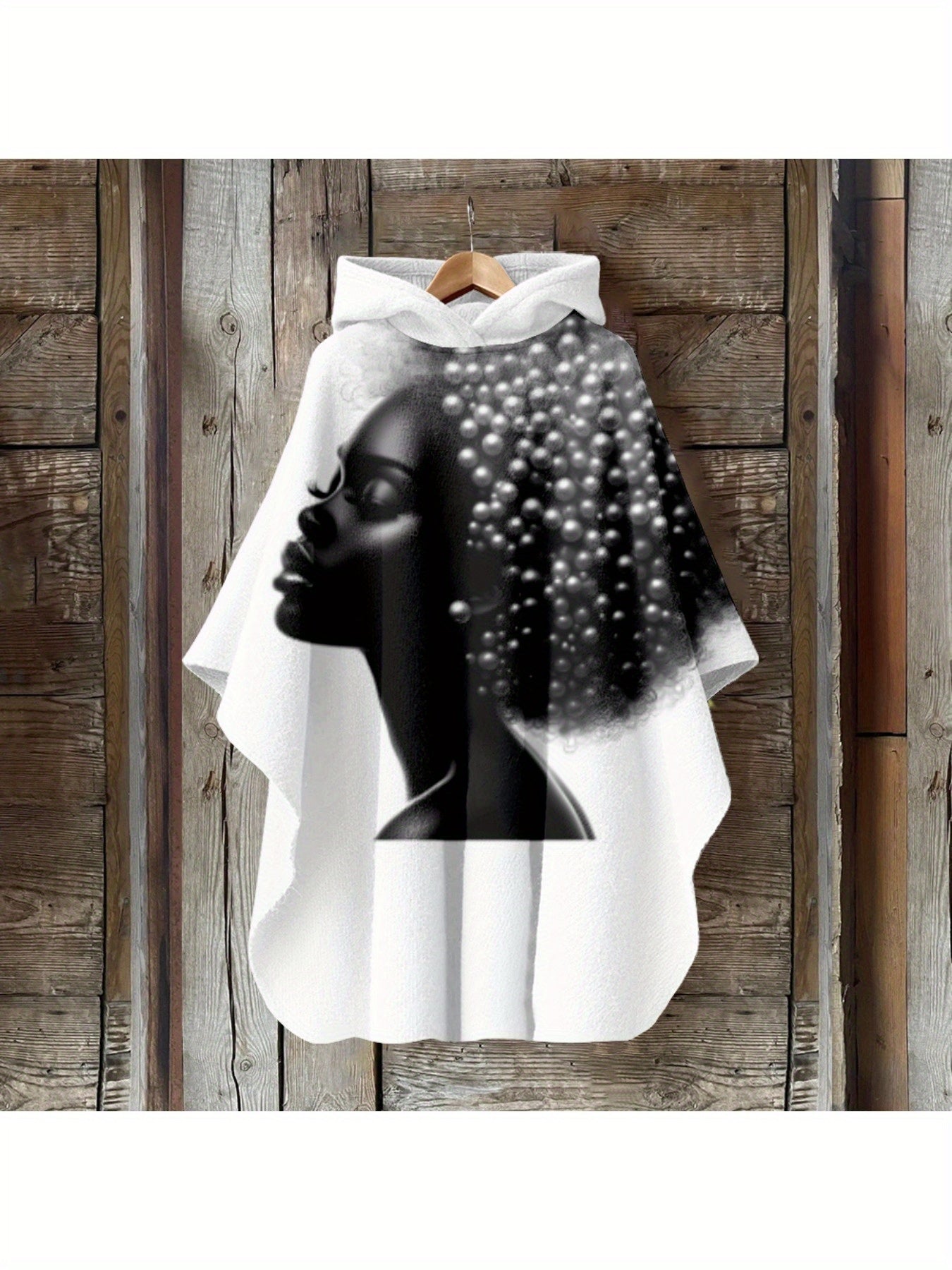 Plus Size - Plus Size, Women'S Plus Size Hooded Cape Coat - Heavyweight Winter Jacket with Fan-Shaped Hem, Elegant Loose Fit Hoodie for Cold Weather, Formal & Casual Outfits - Fall/Winter Outerwear (No Belt Needed), Fall Fash