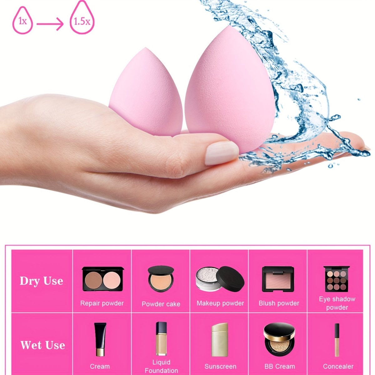 46pcs Makeup Brush And Sponge Set Professional Makeup Brush Set Triangle Foundation Puff Cleaning Foundation Puff Makeup Tool Set - Buy That Thang