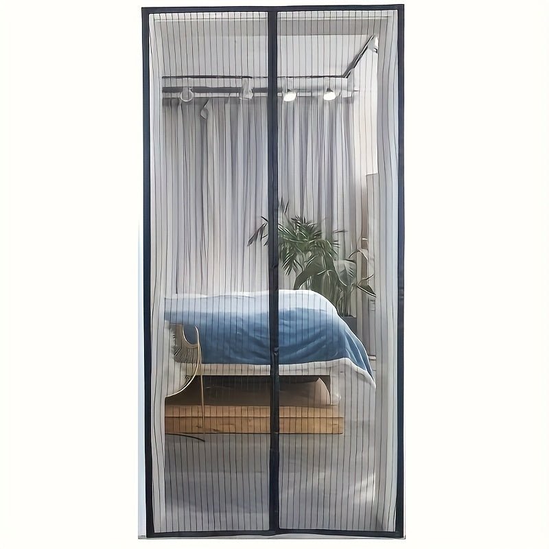 [Durable Magnetic Screen Door] Heavy Duty, Durable Magnetic Screen Door - No Manual Operation, Insect - Proof Partition with Frame Shackle for Pets & Youngsters, Easy Install for Indoor/Outdoor Use, Modern Door Accessory - Buy That Thang