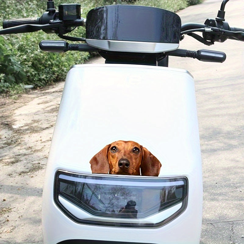 Peeking Dachshund Car Decal Sticker, Realistic Red Dachshund Dog Waterproof Removable Funny Car Window Truck Sticker Vinyl Bumper Sticker Decal, Dog Lover Gift, Dog Gift, Pet Vinyl Stickers
