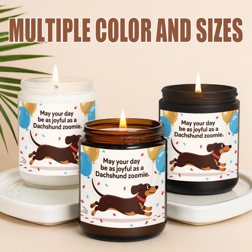 Dachshund Scented Candle - Lavender with Dachshund Dog in Glass Jar, Long - Burning Wax for 12+ Hours, Funny Pet Lover Gift for Dachshund Owners (Christmas, Valentine's Day) - Home & Bathroom Decor Suitable for Dachshund Parent - Buy That Thang