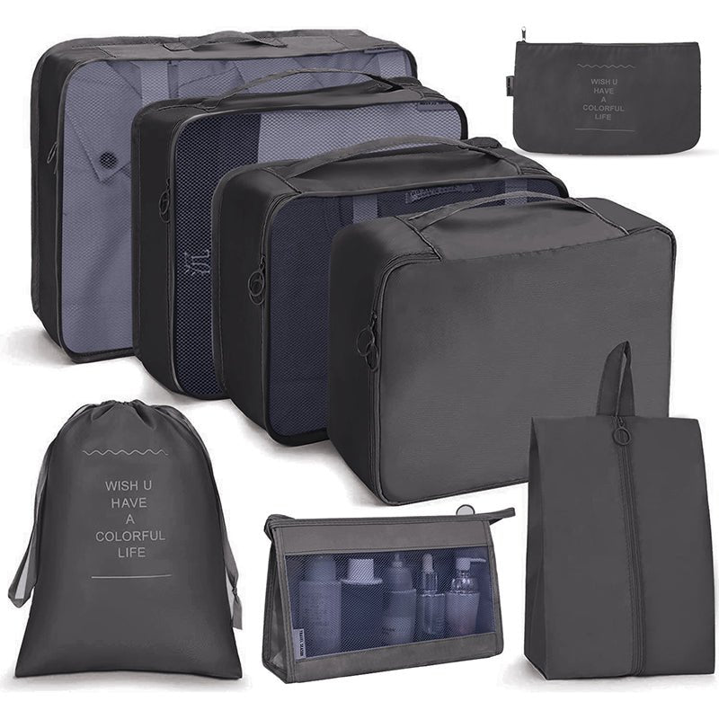 8Pcs/set Packing Cubes Luggage Organizer Bags Travel Suitcases Organizers Luggage Cubes with Toiletry Bag and Shoes Bag - Buy That Thang