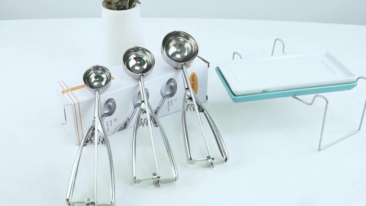 3pcs Cookie Scoops for Baking Include 1 Tbsp/ 2 Tbsp/ 3 Tbsp, Cookie Dough Scoop, Ice Cream Scoop Set, for Cookie, Cupcake, Melon Ball, Meatball, Ice Cream, Halloween And Christmas Kitchen Gifts - Buy That Thang