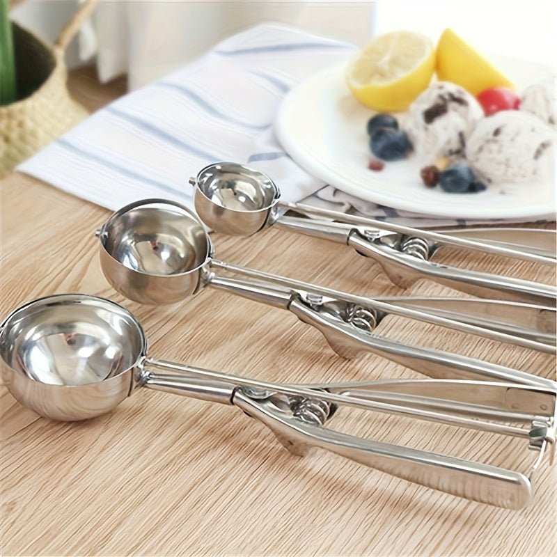 3pcs Cookie Scoops for Baking Include 1 Tbsp/ 2 Tbsp/ 3 Tbsp, Cookie Dough Scoop, Ice Cream Scoop Set, for Cookie, Cupcake, Melon Ball, Meatball, Ice Cream, Halloween And Christmas Kitchen Gifts - Buy That Thang