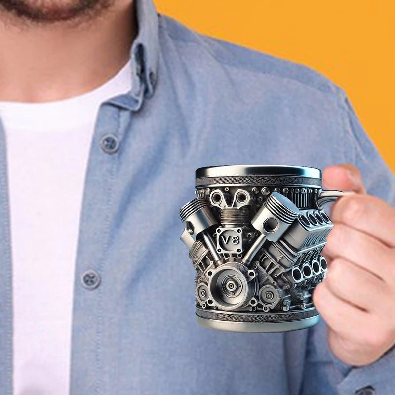 3D Engines - designed Stainless Steel Mug. Ideal for coffee/beer, a fun home & office drinking accessory. - Buy That Thang