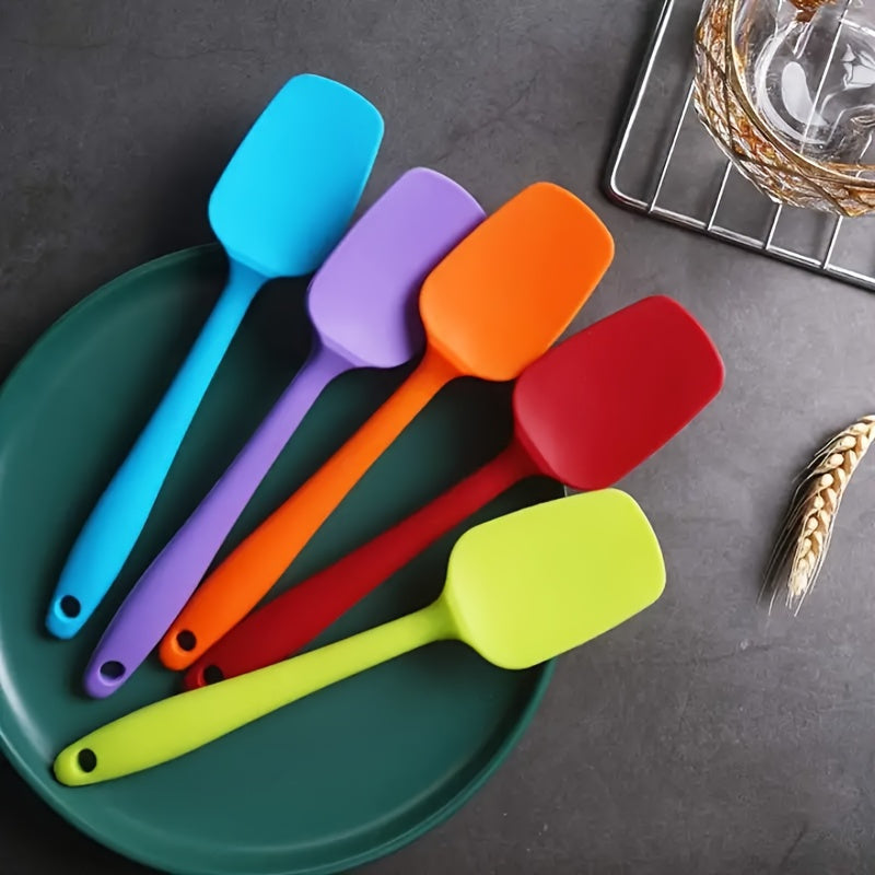 Heat-Resistant, Non-Stick Premium Silicone Spatula Set - Essential Kitchen Tool for Jam, Cream Mixing, And Baking - Father Gift