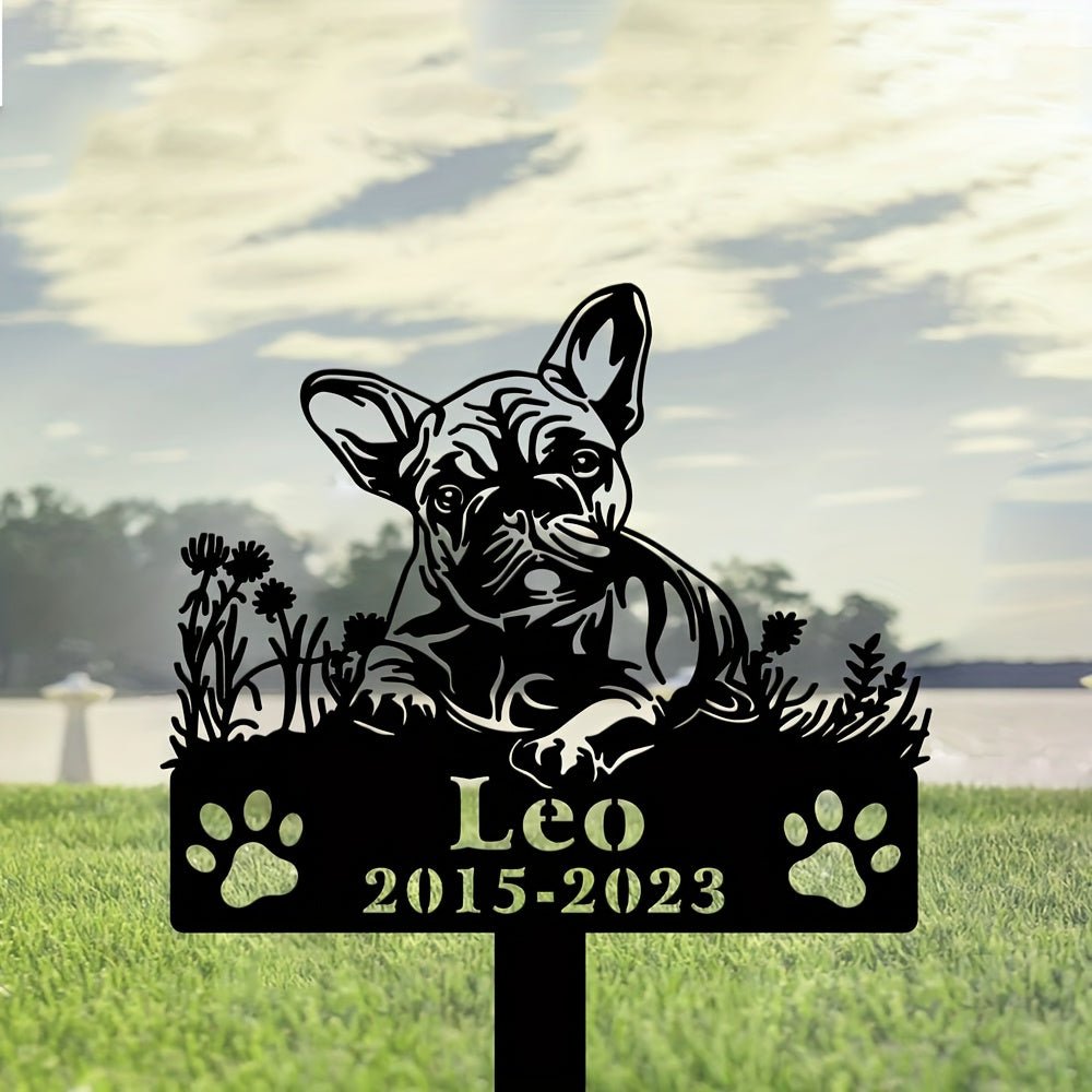 1pc Customizable Pet Memorial Garden Stake, Metal Dog Tribute Sign for Outdoor Funeral, Durable Iron Art Grave Marker, Uncharged, with Personalized Name & Year, for Golden Retriever, Labrador, Shepherd, Poodle, Dachshund, Bea - Buy That Thang