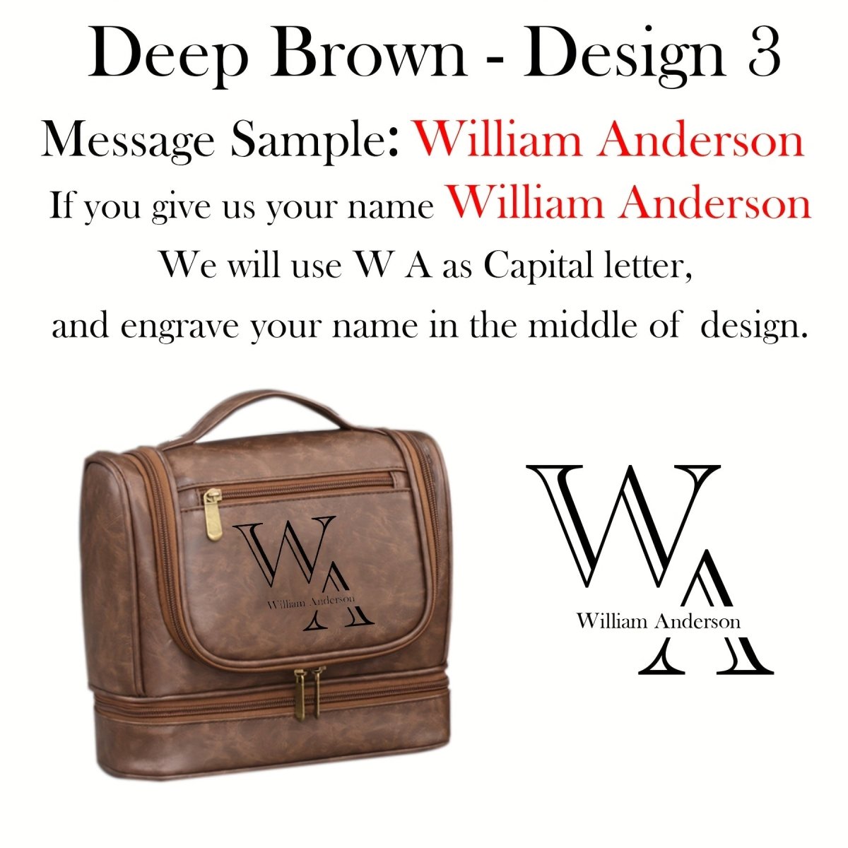 Personalized Men's Large - Capacity Travel Tote Bag - Custom Name/Initials, Elegant Organizer with Multiple Compartments, Hangable Design & Golden - Tone Hardware, Durable for Business, Vacation, Formal Events - Ideal Gift for Hu - Buy That Thang