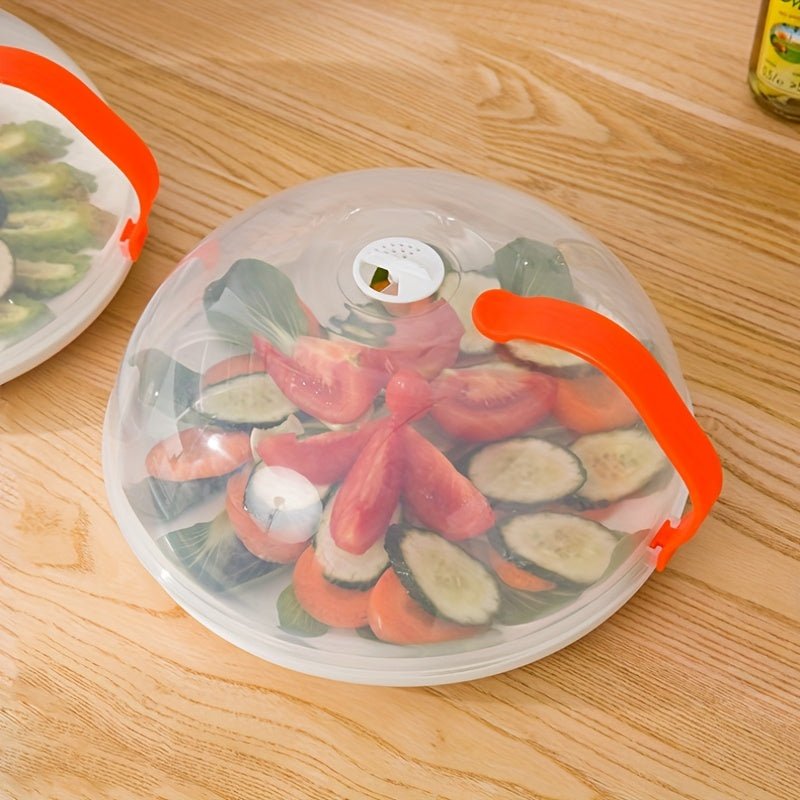[Splash Proof Microwave Cover] 1pc Splash Proof Microwave Food Cover with Steam Vents & Handle | Microwave Oven Heating Cover, Bowl Cover, Easy to Grip - Suitable for Kitchen Supplies - Buy That Thang