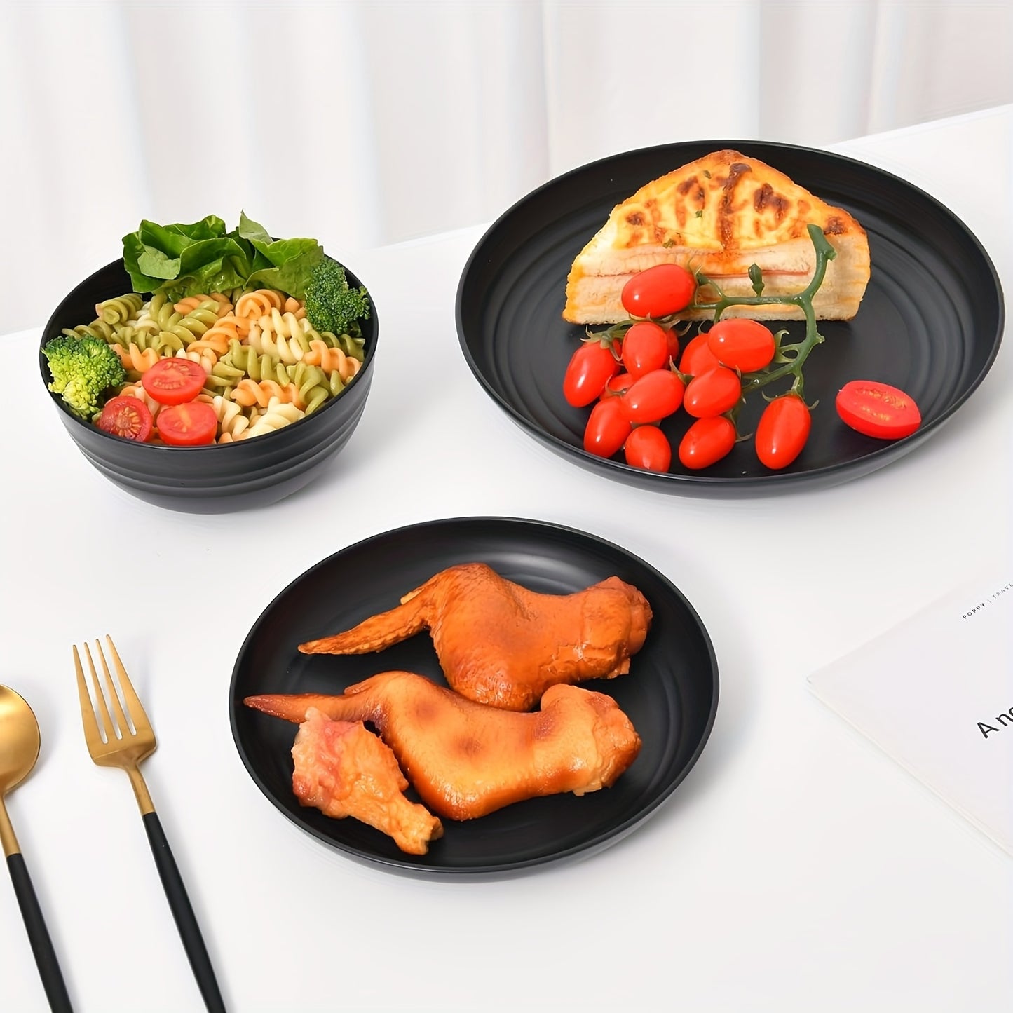 16/32pcs Kitchen Wheat Straw Large Size Dinnerware Set, For 4/8, Unbreakable Modern Dish Set Dinner Plate/Dessert Plate/Cereal Bowl/Cup, Dishwasher Safe, Lightweight Tableware, Camping And Everyday Use, Gifts For Men/Women/Ch