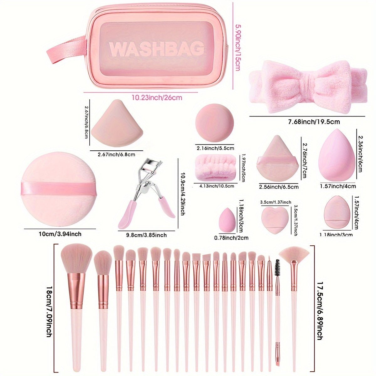 46pcs Makeup Brush And Sponge Set Professional Makeup Brush Set Triangle Foundation Puff Cleaning Foundation Puff Makeup Tool Set - Buy That Thang