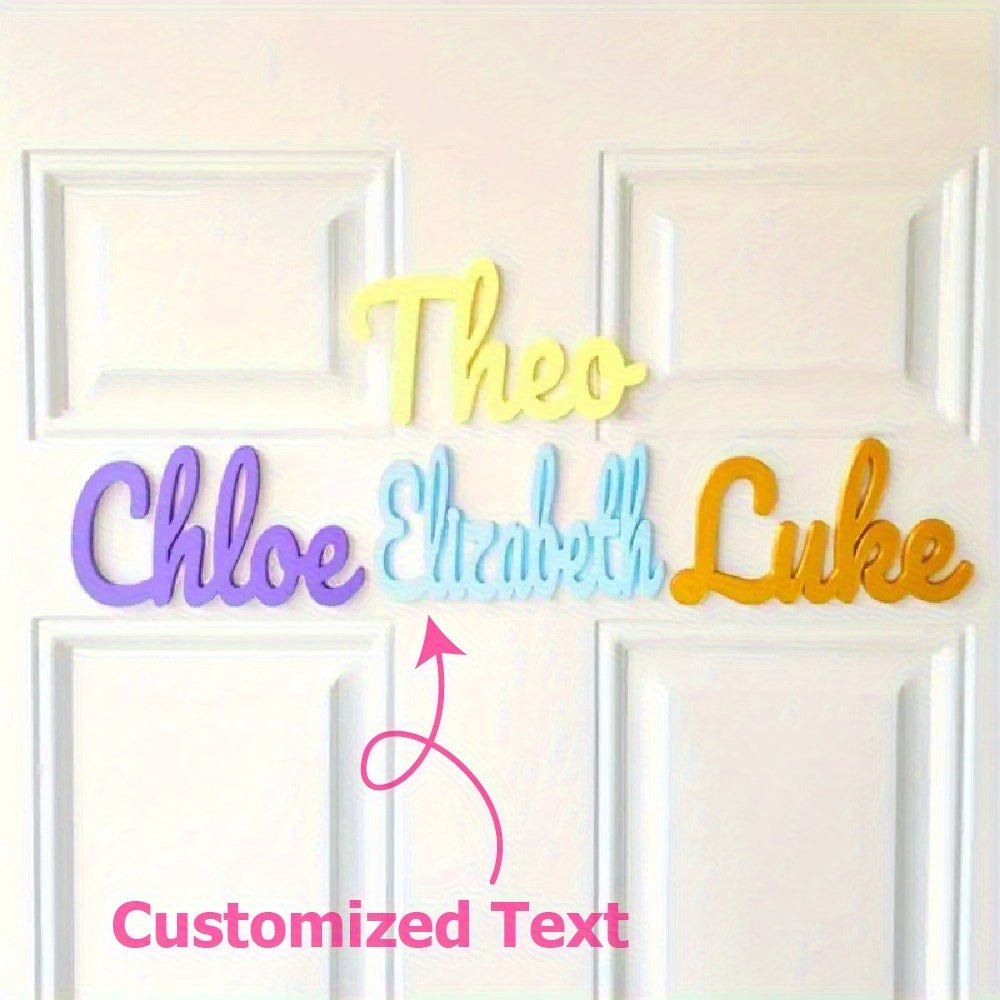 1pc Customizable Acrylic Nameplate - Self - Adhesive Backing, Indoor Wall Art Home Decor, Suitable for Office, Room, and Wall Name Signs - Personalized Bedroom Decor, Room Decoration, Perfect Christmas Gift - Buy That Thang