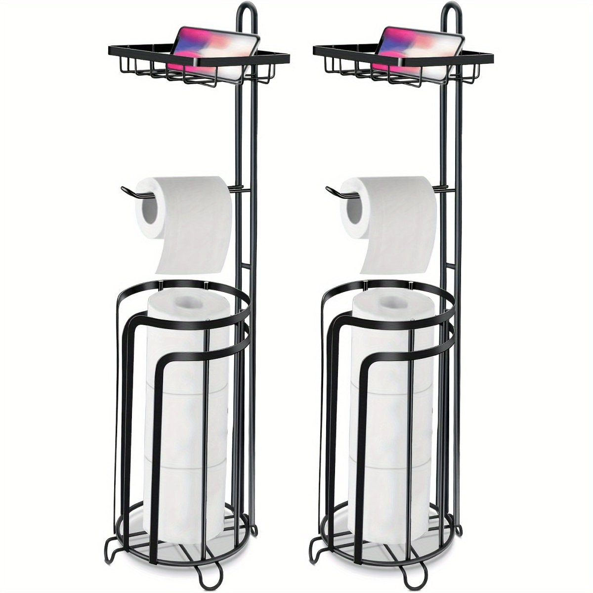 Freestanding Toilet Paper Holder, Metal Trim Freestanding Toilet Paper Roll Holder And Dispenser to Store 3 Extra Rolls Of Reserve Toilet Paper, Christmas - Buy That Thang