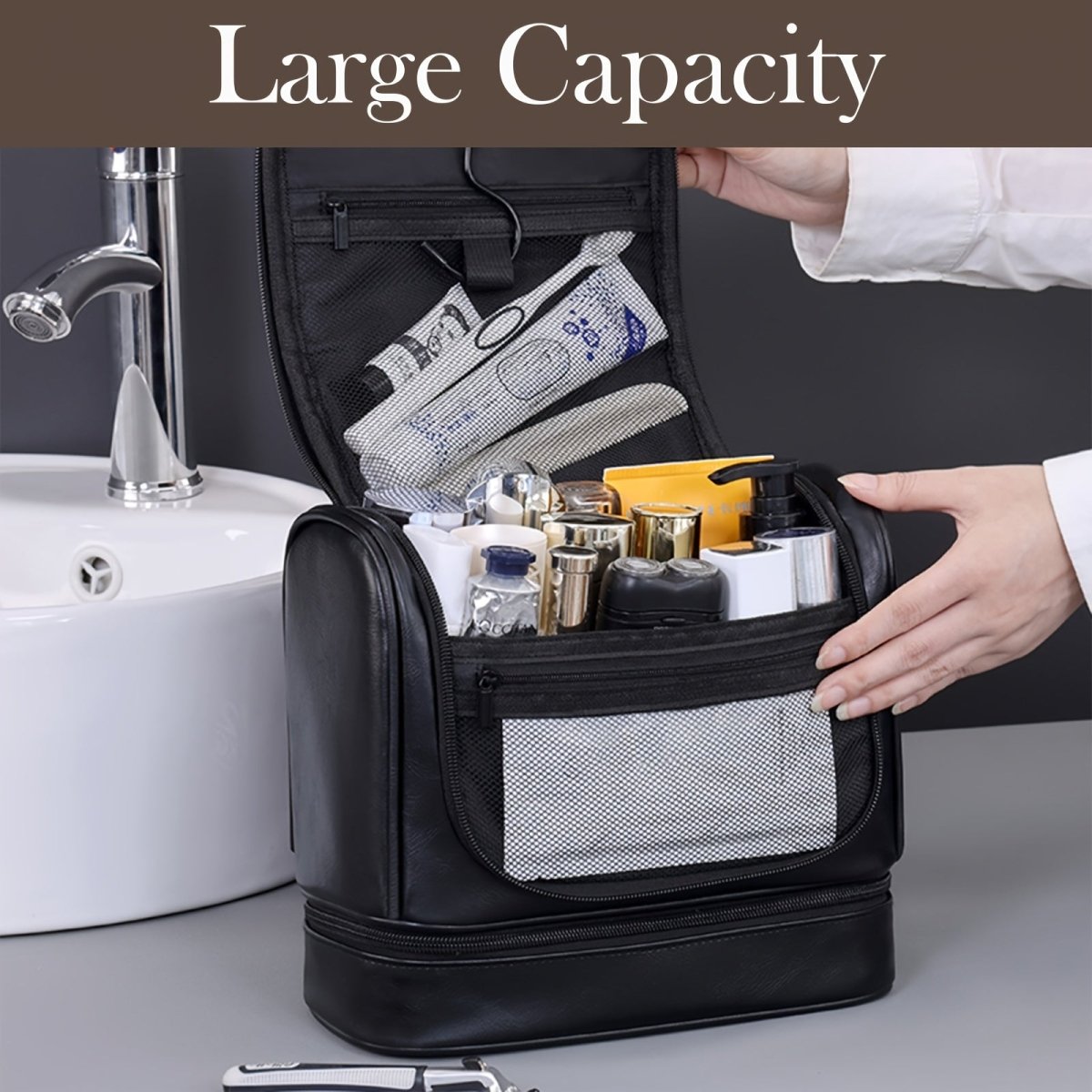 Personalized Men's Large - Capacity Travel Tote Bag - Custom Name/Initials, Elegant Organizer with Multiple Compartments, Hangable Design & Golden - Tone Hardware, Durable for Business, Vacation, Formal Events - Ideal Gift for Hu - Buy That Thang