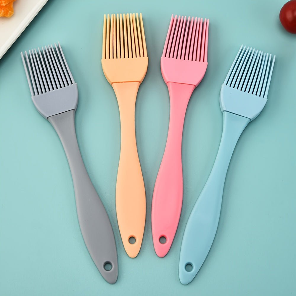 4pcs Silicone BBQ Basting Brushes - Heat Resistant, Non - Stick Oil & Sauce Applicators for Cooking and Grilling, Durable Kitchen Tools with Ergonomic Handles, Cooking Utensils | Silicone Brushes | Silicone Construction - Buy That Thang