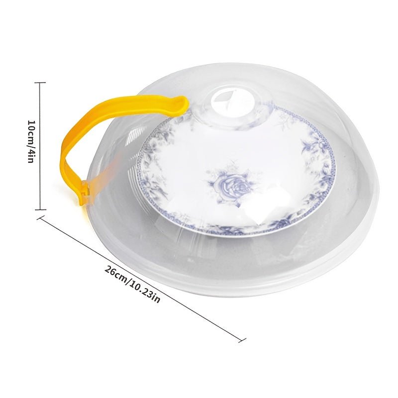 [Splash Proof Microwave Cover] 1pc Splash Proof Microwave Food Cover with Steam Vents & Handle | Microwave Oven Heating Cover, Bowl Cover, Easy to Grip - Suitable for Kitchen Supplies - Buy That Thang