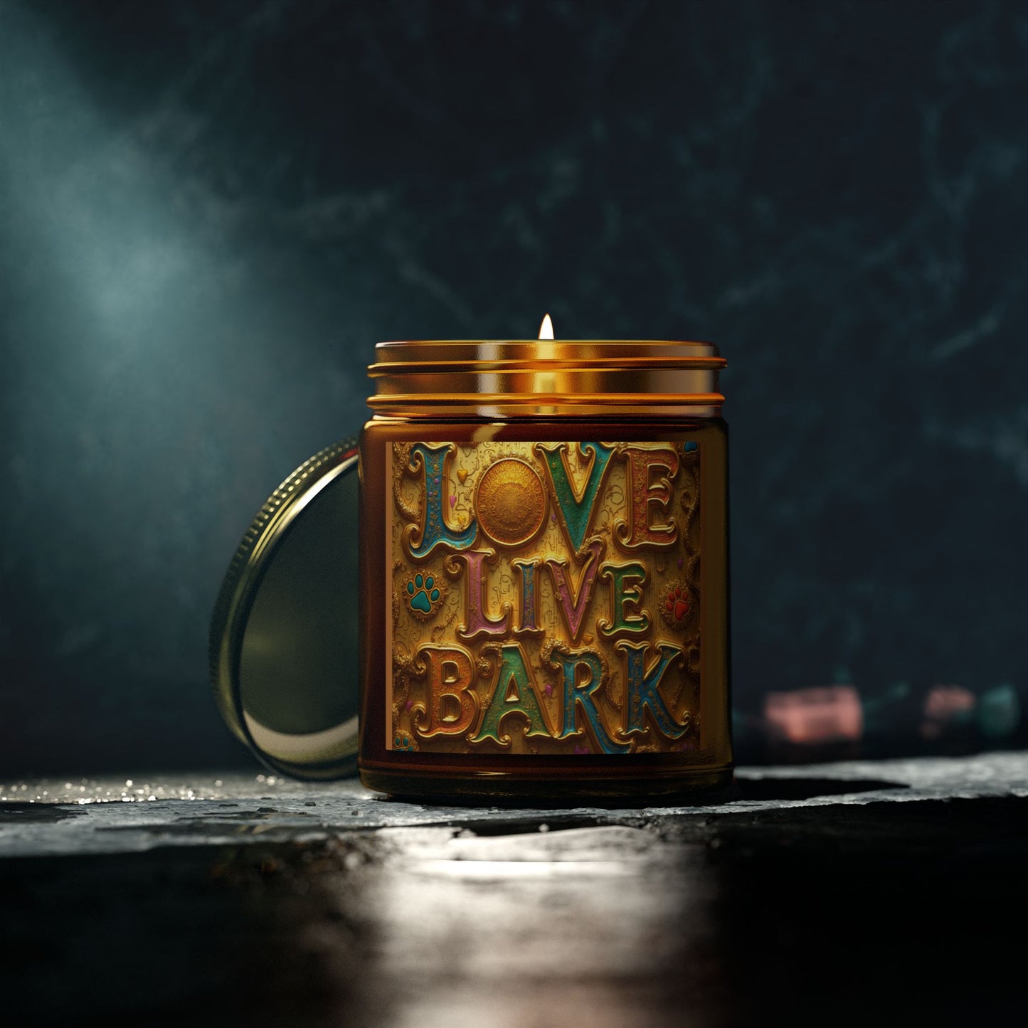 Candle, Love Live Bark Scented, Coconut Apricot Wax