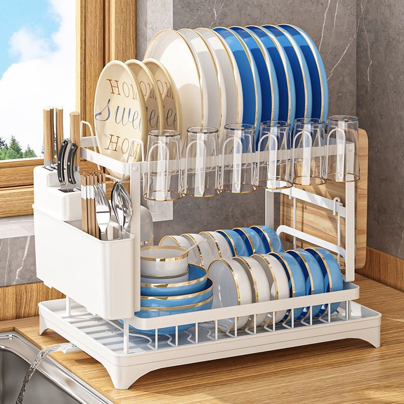 Kitchen drainage rack bowl and dish rack bowl and dish storage rack household utensils knives and forks storage rack - Buy That Thang