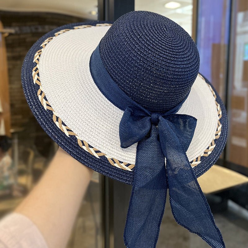 Straw Bag and Hat Set for Women, Beach Vacation, Versatile Sun Protection Wide Brim Hat, Commute Travel Large Capacity Tote Bag - Buy That Thang
