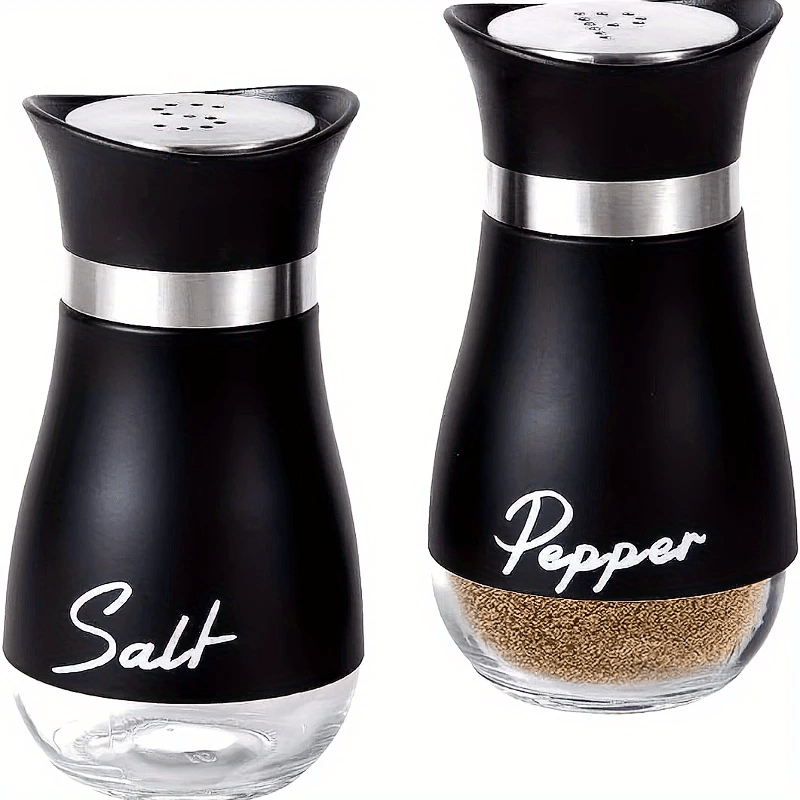 2pcs Glass Spice Jar Set for Holding Pepper, Salt And Other Spices - Perfect for Kitchen Seasoning And Storage - Buy That Thang