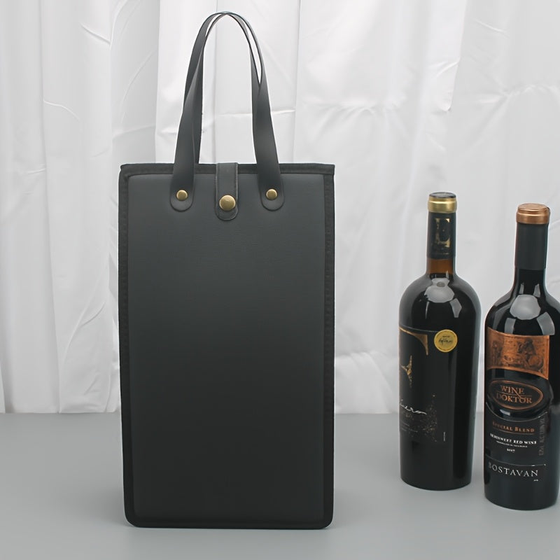 Wine Gift Packaging with Thickened Faux Leather & Sponge Layer - Heavy-Duty Wine Box Suitable for Wine Bottles, Elegant Wine Presentation, Wine Packaging