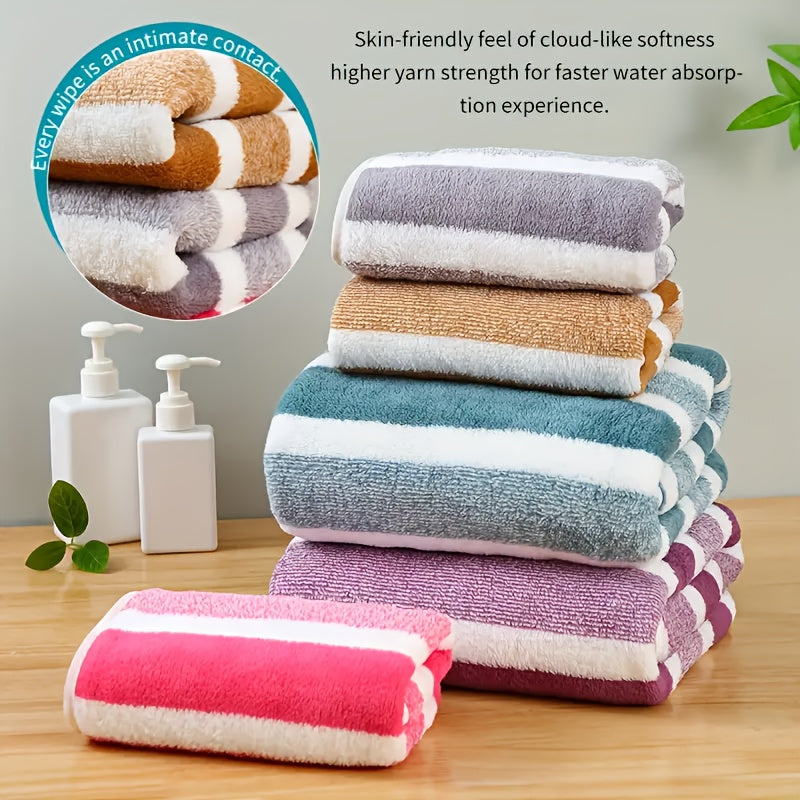 15pcs Coral Fleece Towel Set, Including 5 Face Towels, 5 Hand Towels And 5 Bath Towels, Comfortable Absorbent And Quick Drying Bath Towels, Suitable For Hotels, Sports, Travel, Fitness, Yoga, Ideal Bathroom Supplies, Wash Clo