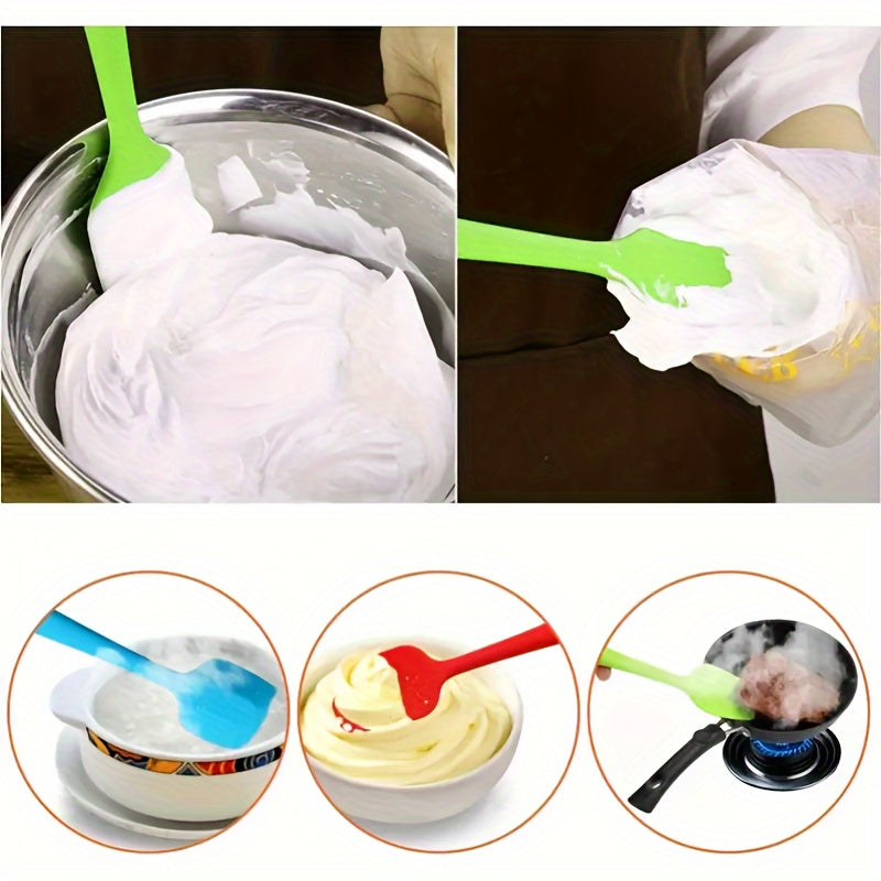 Heat-Resistant, Non-Stick Premium Silicone Spatula Set - Essential Kitchen Tool for Jam, Cream Mixing, And Baking - Father Gift