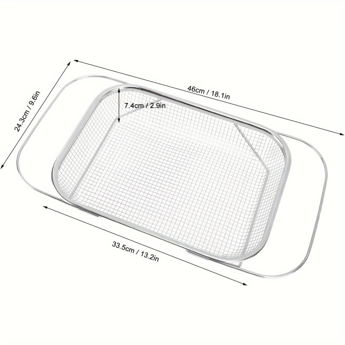[Expandable Water Filter Basket] Stainless Steel Expandable Water Filter Basket - Large Adjustable & Foldable Design, Portable Telescopic Rack for Fruits Vegetables, Food - Safe Heavy - Duty Kitchen Essential (13.39x9.45 Inches), - Buy That Thang