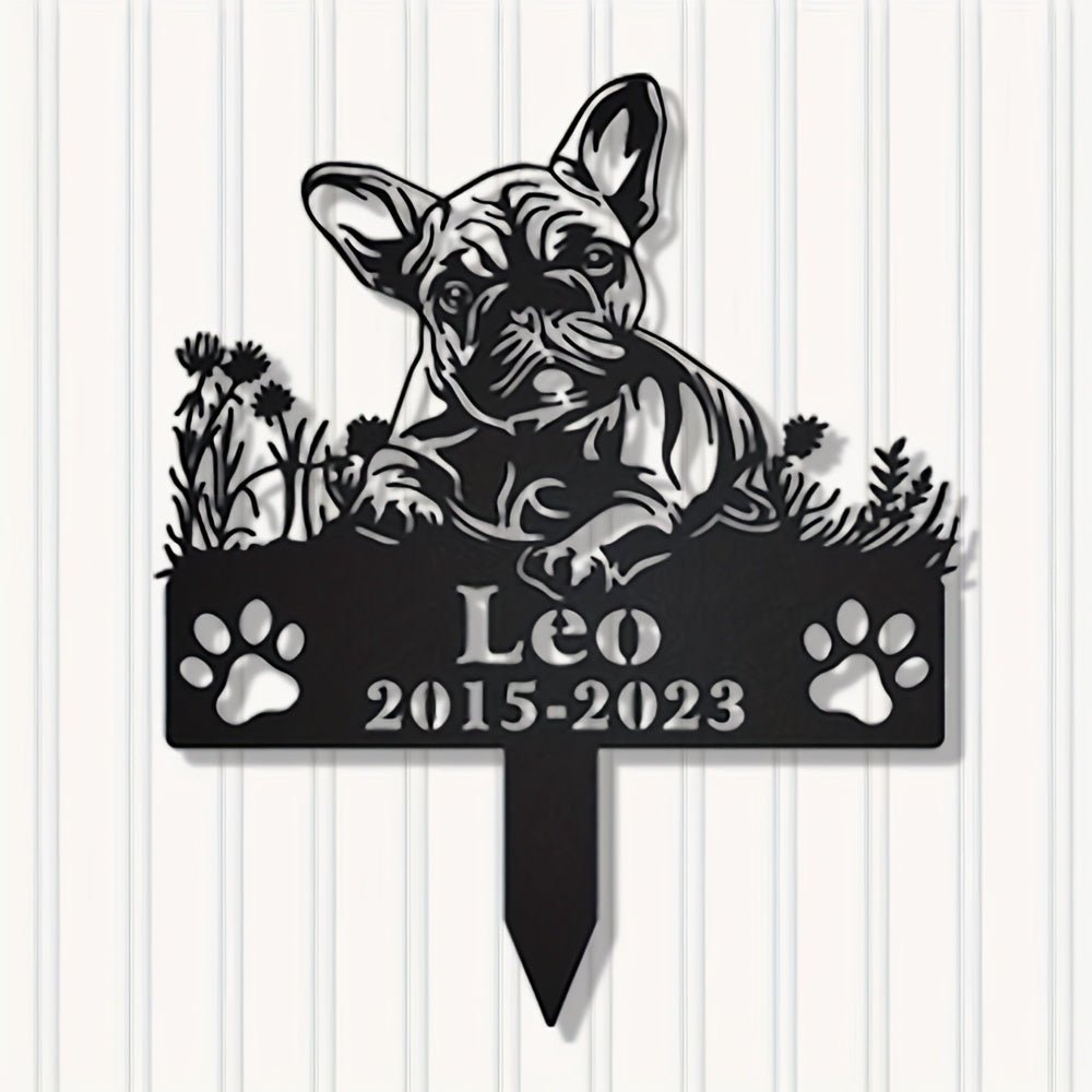 1pc Customizable Pet Memorial Garden Stake, Metal Dog Tribute Sign for Outdoor Funeral, Durable Iron Art Grave Marker, Uncharged, with Personalized Name & Year, for Golden Retriever, Labrador, Shepherd, Poodle, Dachshund, Bea - Buy That Thang