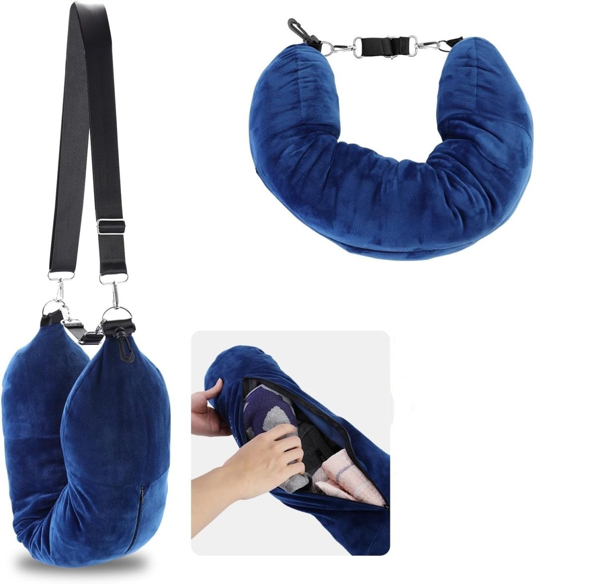 Selling travel pillows that can be filled with clothes, luggage pillowcases, soft plush filling function, U - shaped pillows - Buy That Thang