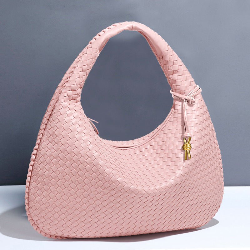 Crescent shaped women's bag hand woven hand - held dumpling bag fashionable single shoulder armpit bag - Buy That Thang
