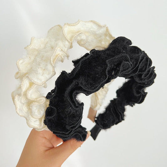 Autumn And Winter Hair Hoops Mink Hair Curl Hair Hoops Simple Plush Female Face Hair Hoops F014 - Buy That Thang