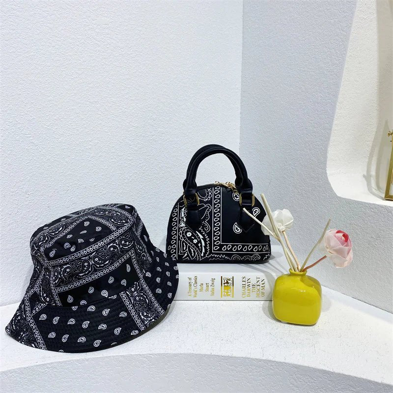 Cashew Flower Fisherman's Hat & Shell Handbag Set - Buy That Thang