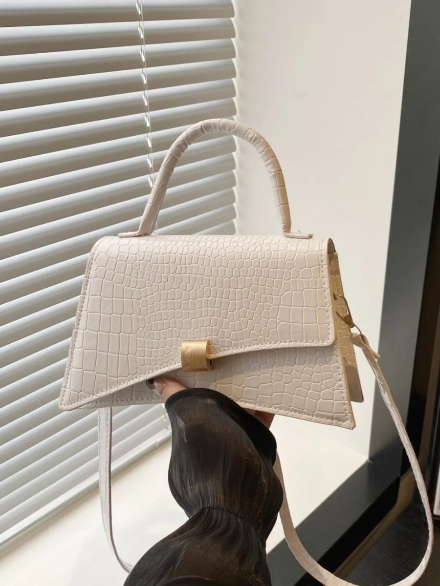 Solid Color PU Leather Handbag - Buy That Thang