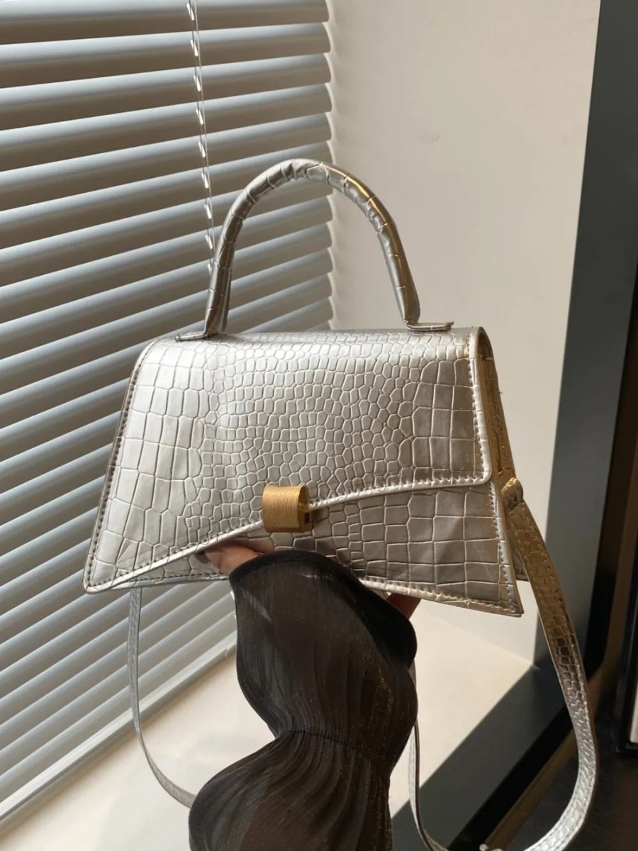 Solid Color PU Leather Handbag - Buy That Thang