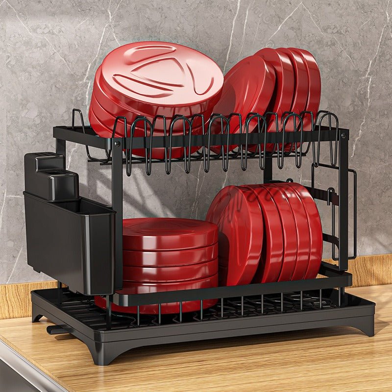 Kitchen drainage rack bowl and dish rack bowl and dish storage rack household utensils knives and forks storage rack - Buy That Thang