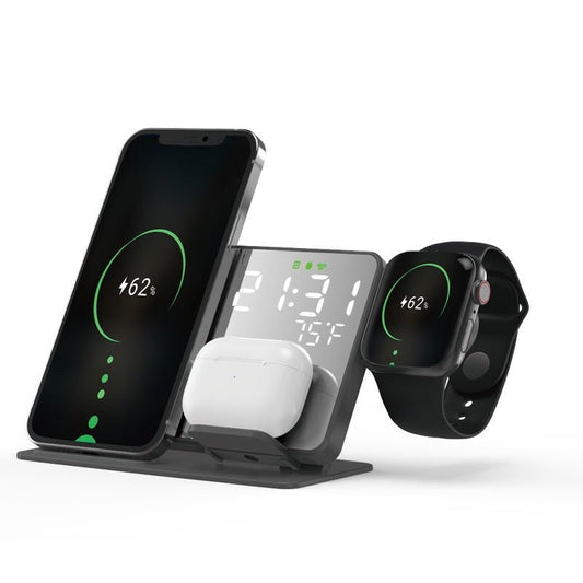 2 - in - 1 wireless charging time display alarm clock 15W thermometer wireless charging - Buy That Thang