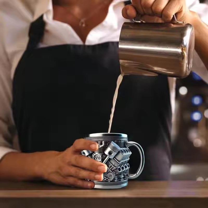 3D Engines - designed Stainless Steel Mug. Ideal for coffee/beer, a fun home & office drinking accessory. - Buy That Thang