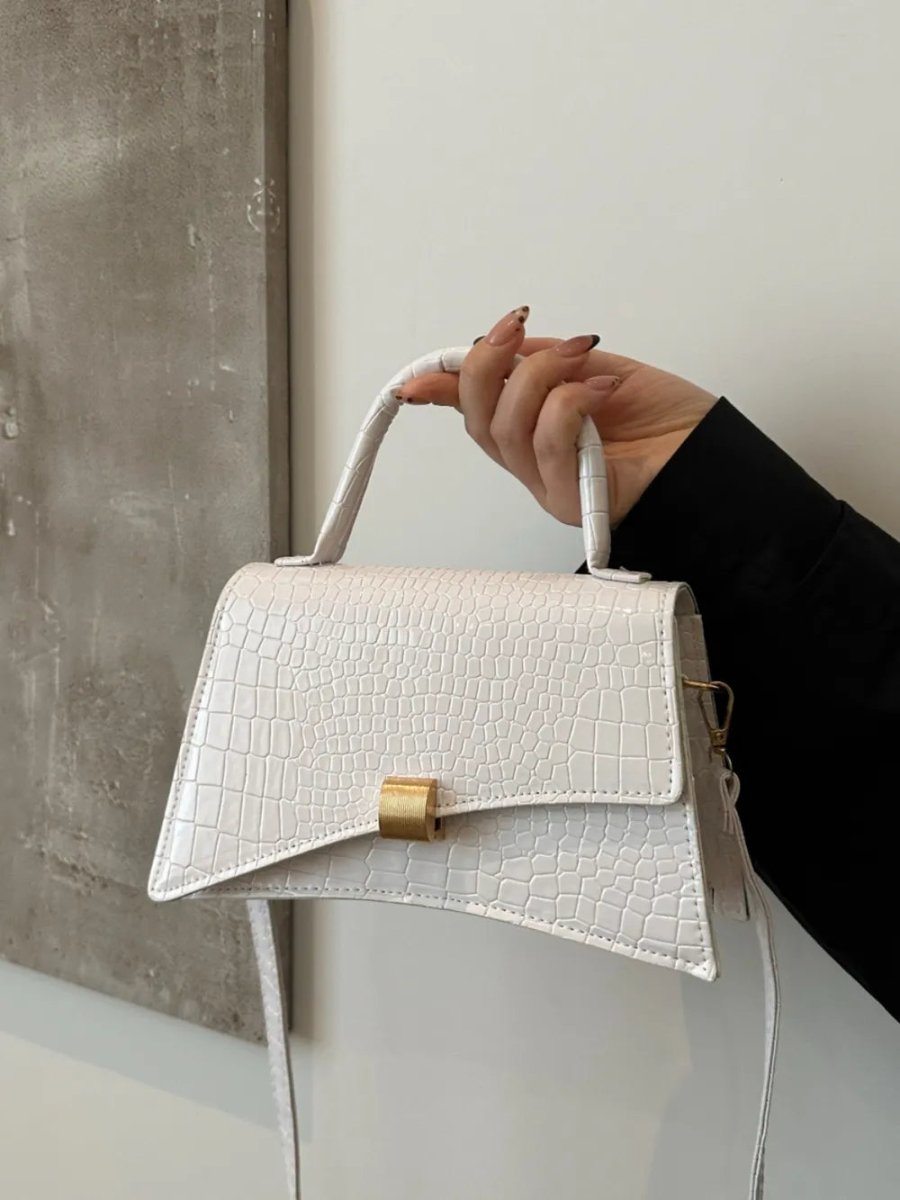 Solid Color PU Leather Handbag - Buy That Thang